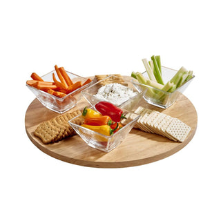 Creative Gifts International - Rubberwood Lazy Susan Server