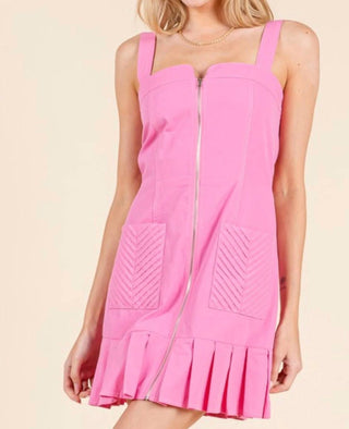 Baby Pink - Pleated Detail Mini Dress
