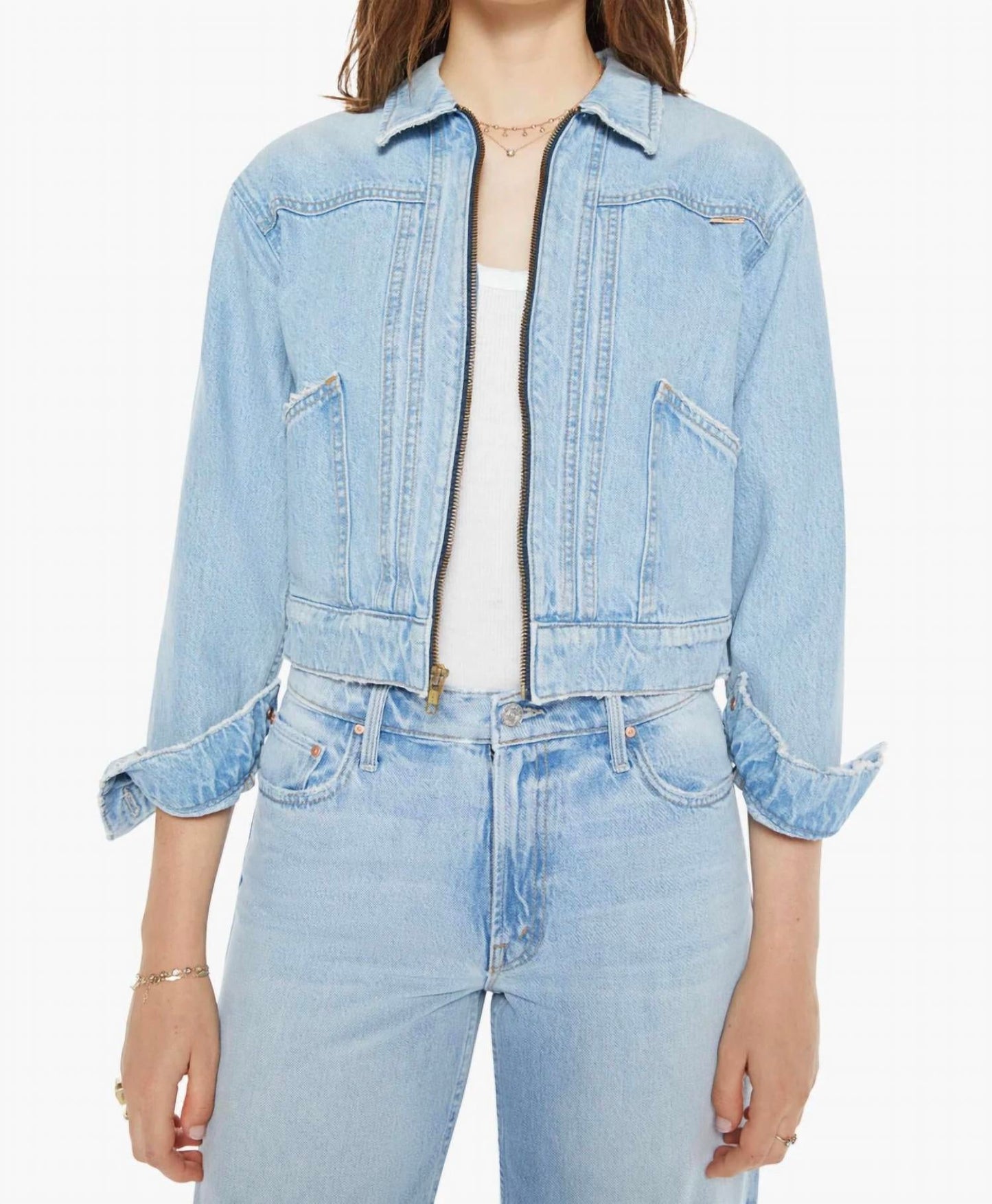 Mother - The Duo Shorty Cropped Denim Jacket