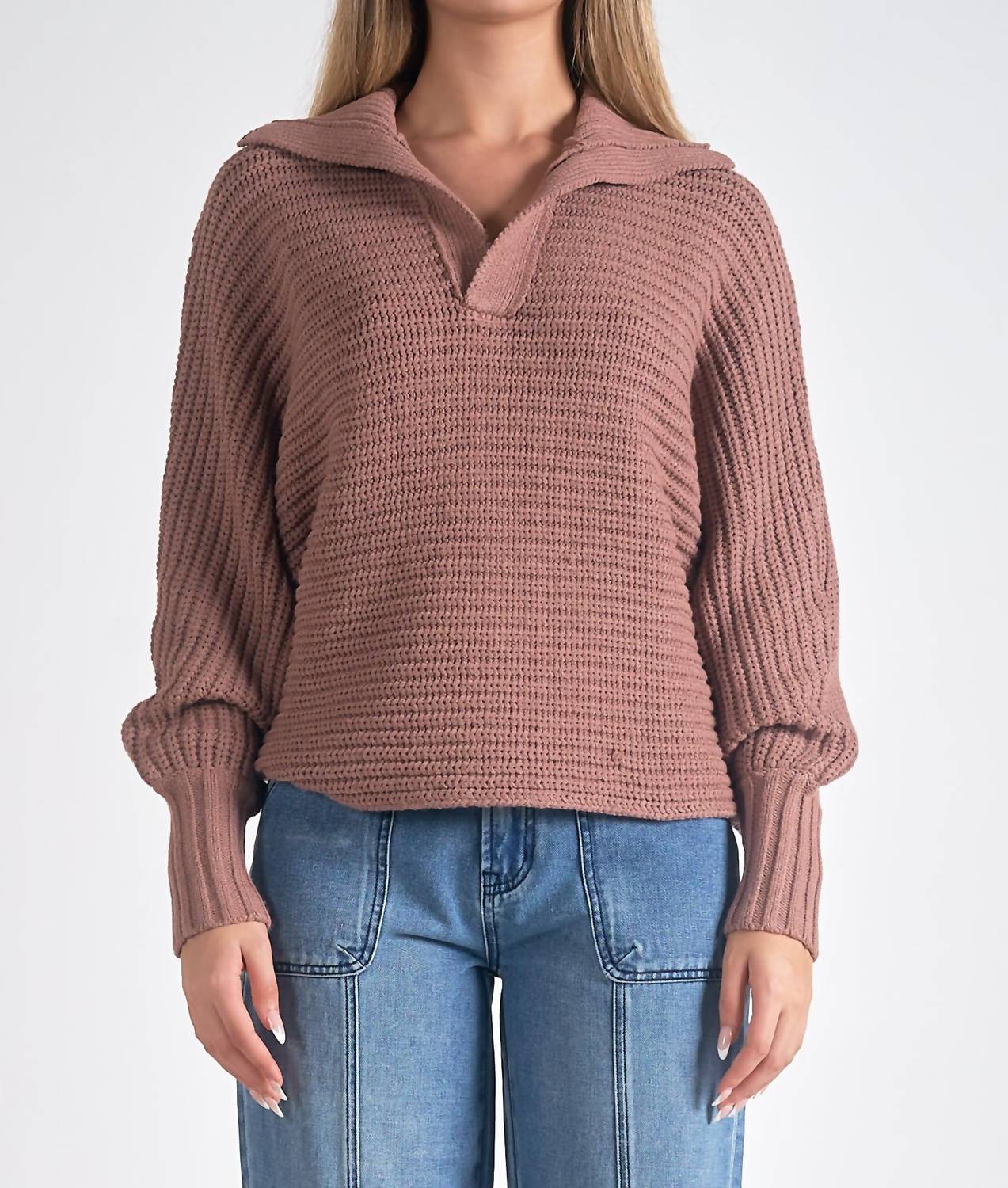 Elan - Collared V-Neck Sweater