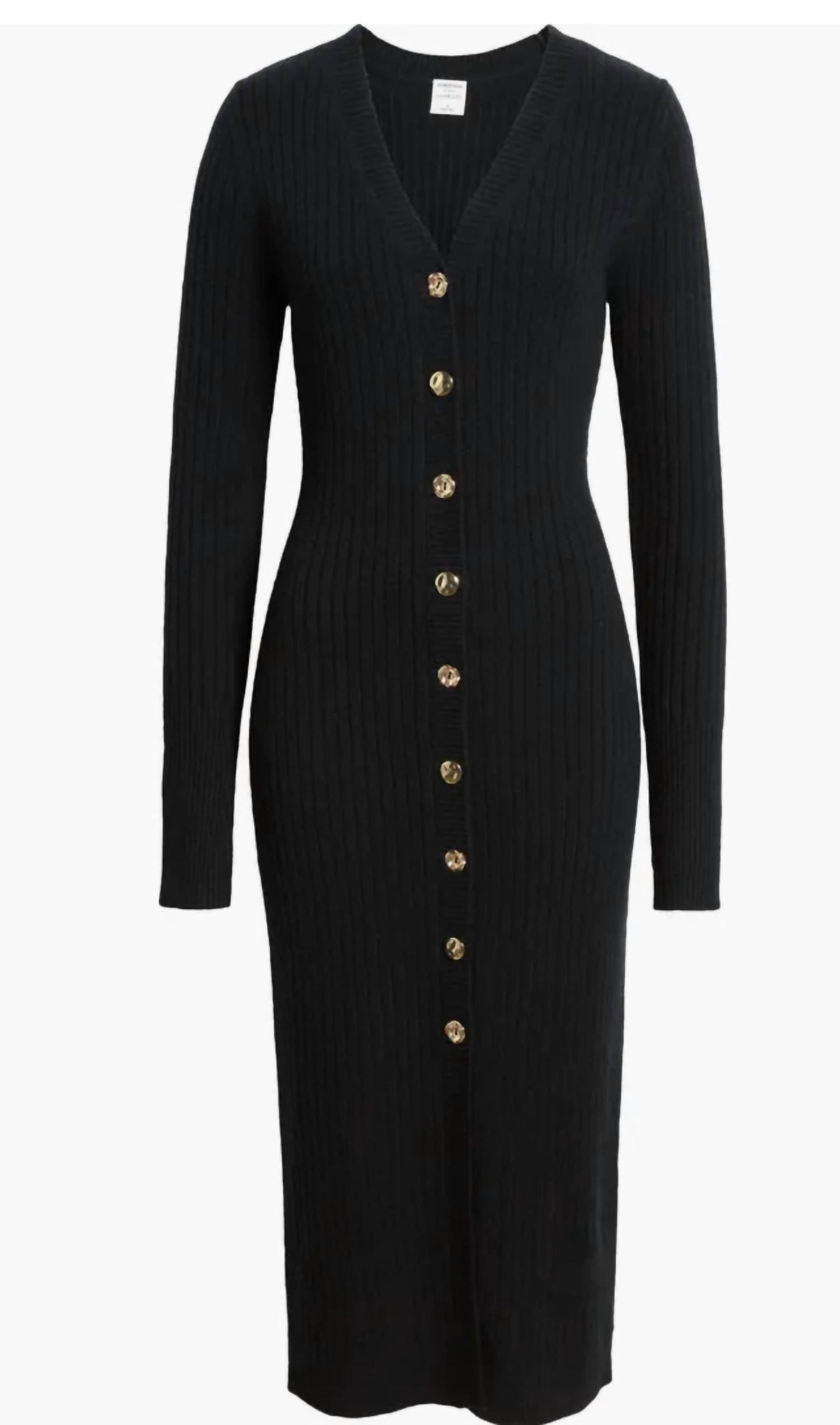Harbison - Long Sleeve Rib Midi Sweater Dress