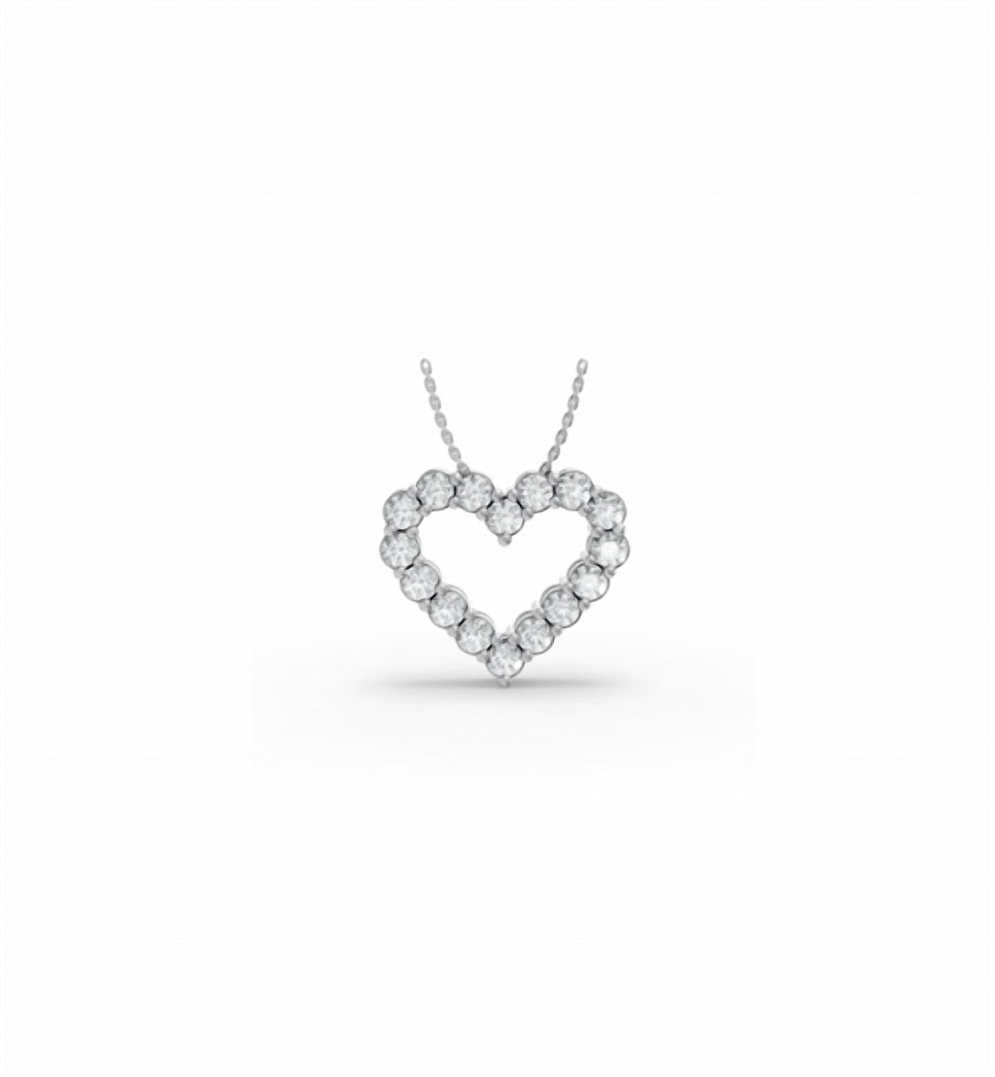 Aamiaa - 1.00ctw 925ss Lab-grown Diamond Heart Pendant With Chain