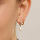 Eklexic - Women's Cz Huggie Hoops With Pearl Drop Earrings