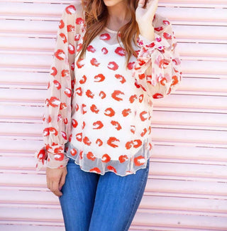 Eva Franco - Cheetah Mash Embroidered Top