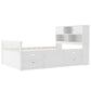 Captain Platform Bed Frame With Bookcase Headboard, 4 Drawers, Storage Shelves