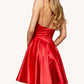Sherri Hill - Silk Charmeuse Cocktail Dress With V-neck Bodice