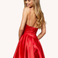 Sherri Hill - Silk Charmeuse Cocktail Dress With V-neck Bodice