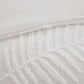 3 Piece Tufted Cotton Chenille Palm Comforter Set Off-White Full/Queen