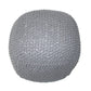 Semi Rounded Pouf Cable Knitted Perfect Seating