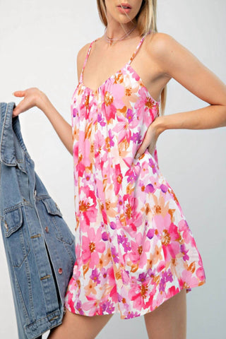 Kori - Crinkle Floral Print Romper