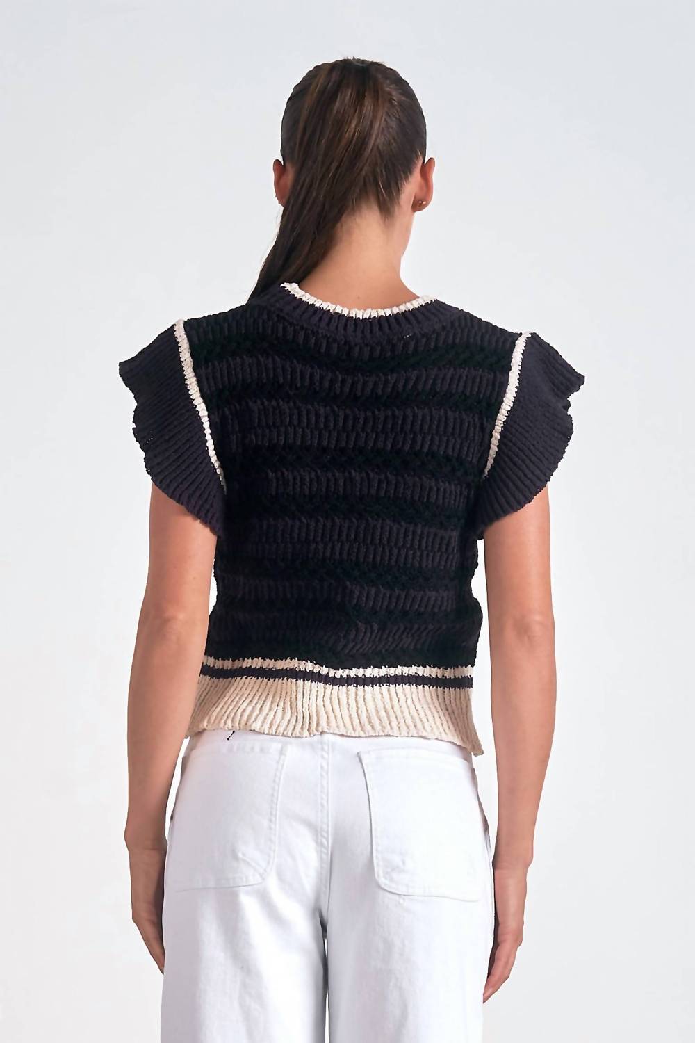 Elan - Cap Sleeve Crewneck Sweater