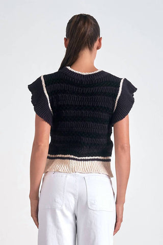 Elan - Cap Sleeve Crewneck Sweater