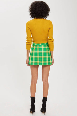 Topshop - Tartan Pleated Wrap Mini Skirt