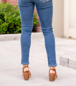 Judy Blue - High Waist Front Seam Detail Slit Skinny Jean
