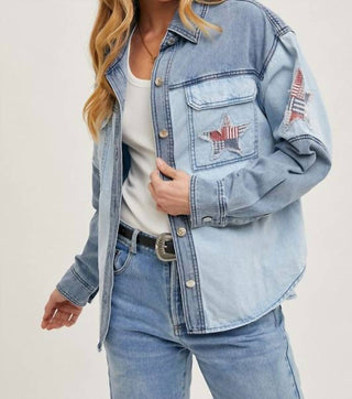Bluivy - Denim Star Patchwork Shirt