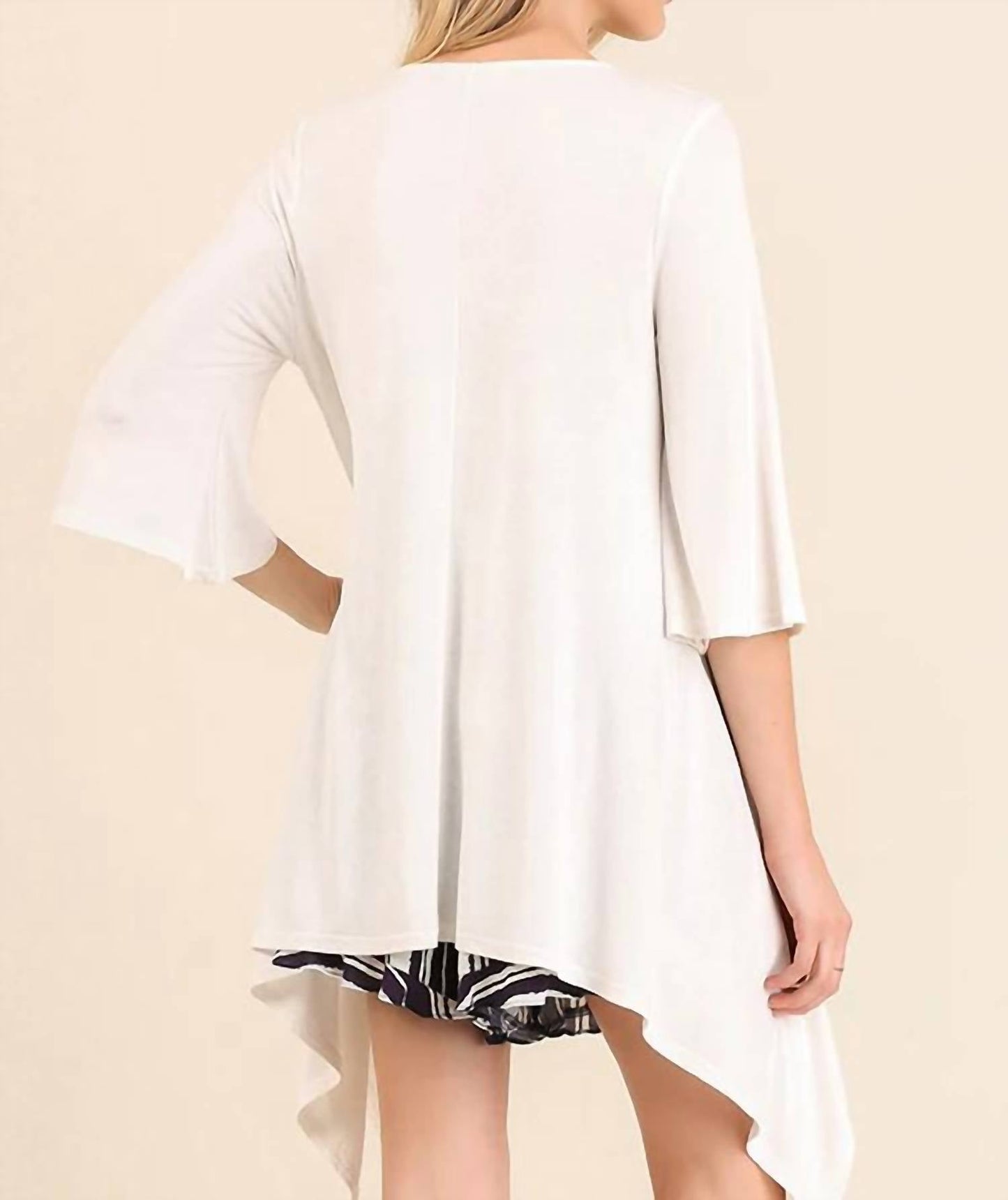 Umgee - Crossed Bell Sleeve Asymmetrical Tunic