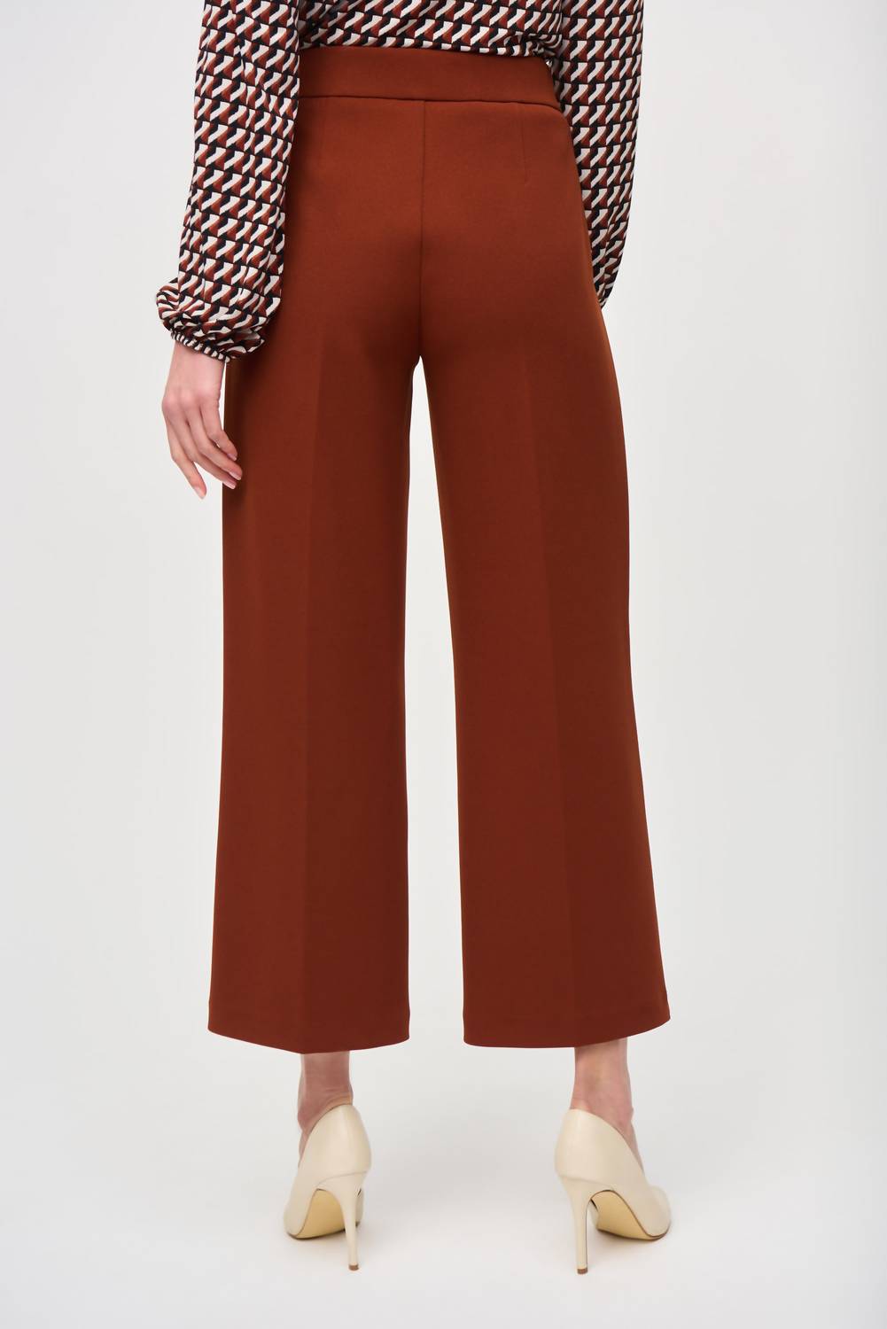Joseph Ribkoff - Crepe Wide-leg Pull-on Cropped Pants