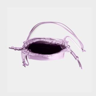 Lemiz - Women's Mini Bowie Drawstring Leather Bag