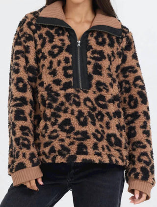 Vintage Havana - leopard sherpa pullover