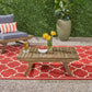 Outdoor Acacia Wood Coffee Table with Open Slat Design, Grey