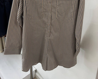 Aureum - Oversized Striped Shirt Romper