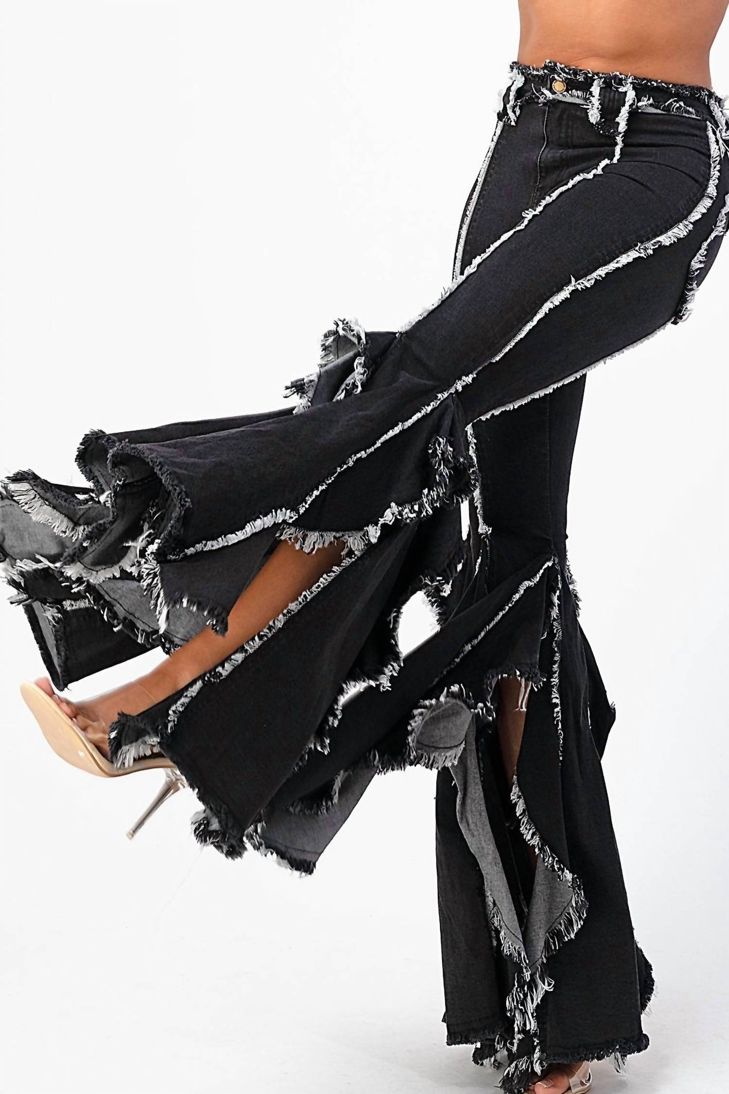 Purple Candy - RUFFLE FLARE JEANS