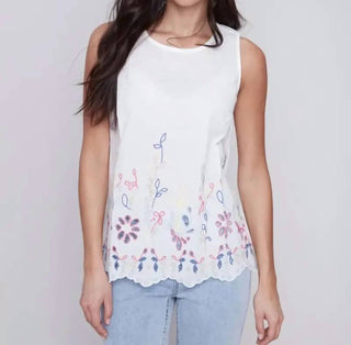 Charlie B - Eyelet Embroidery Tank Top