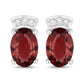 1.35 Carat Genuine Pink Tourmaline and White Diamond 14K White Gold Earrings