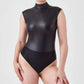 Spanx - Mock Neck Leather-like Bodysuit