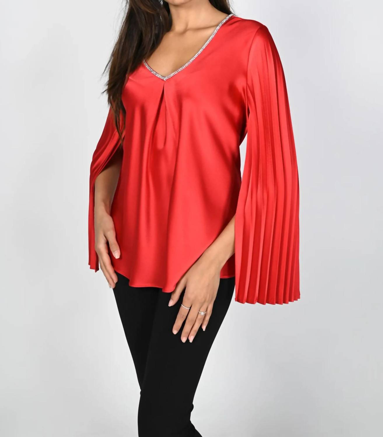 Frank Lyman - Pleated Sleeve Woven Top