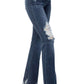 Judy Blue - MID RISE CONTRAST DESTROY SLIM BOOTCUT JEAN