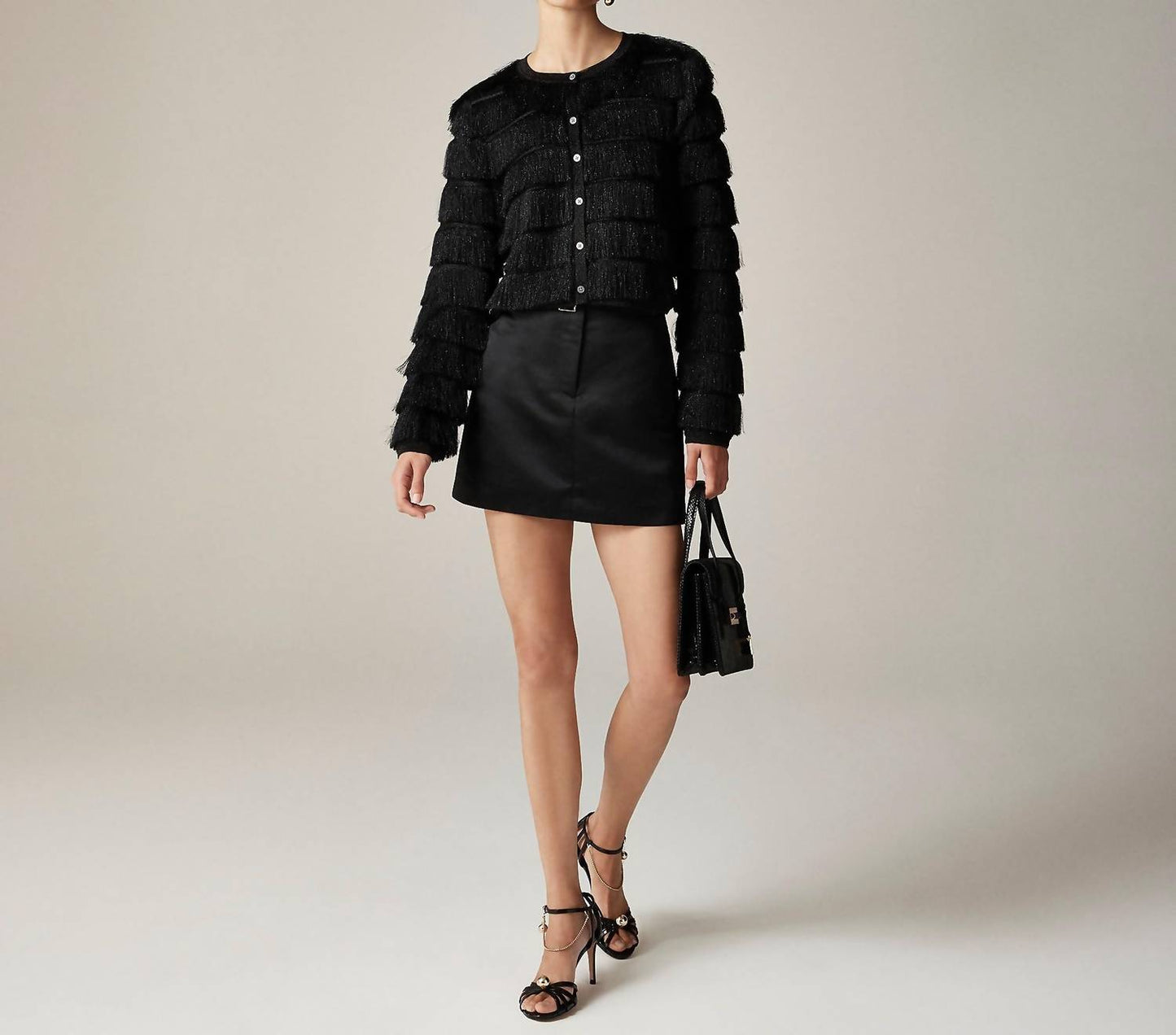 J.Crew - Fringe Cardigan In Metallic Yarn