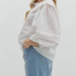 Entro - Oversized Floral Scalloped Collared Shirt