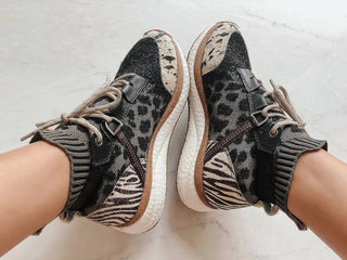Otbt - Women's Hybrid In Animal Print High Top Sneakers