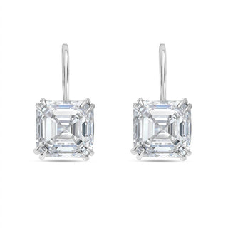 Diana M Jewels - 8.10cts Lab Grown Asscher Cut Drop Earrings