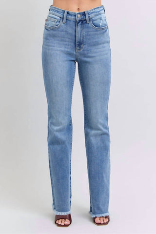 Judy Blue - High Waist Bootcut With Fray Hem Jean