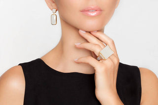 Avenue Chic - Women's Geometric Double Drop Flat Earrings