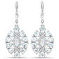 2.93 Carat Genuine Aquamarine and White Topaz .925 Sterling Silver Earrings