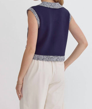 Entro - Collared Sleeveless Top