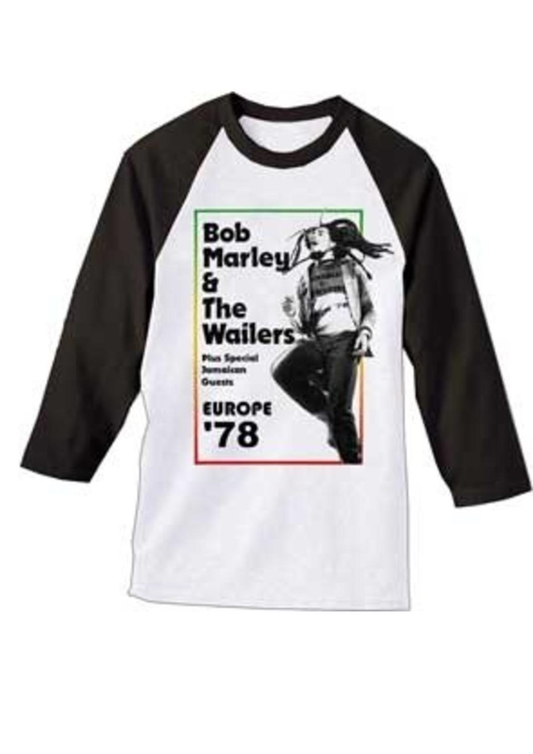 Bob Marley - Women's Europe 78 Juniors Quarter Sleeve Raglan Tee
