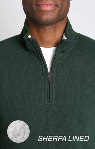 Jachs New York - Recycled Jacquard Sherpa Lined Quarter Zip Pullover