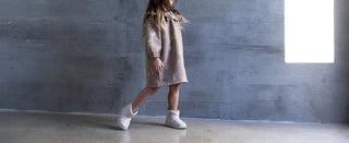 Omamimini - Girl's Terry Dress With Ruffled Yolk