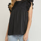 Entro - Pleated Ruffle Sleeve Top