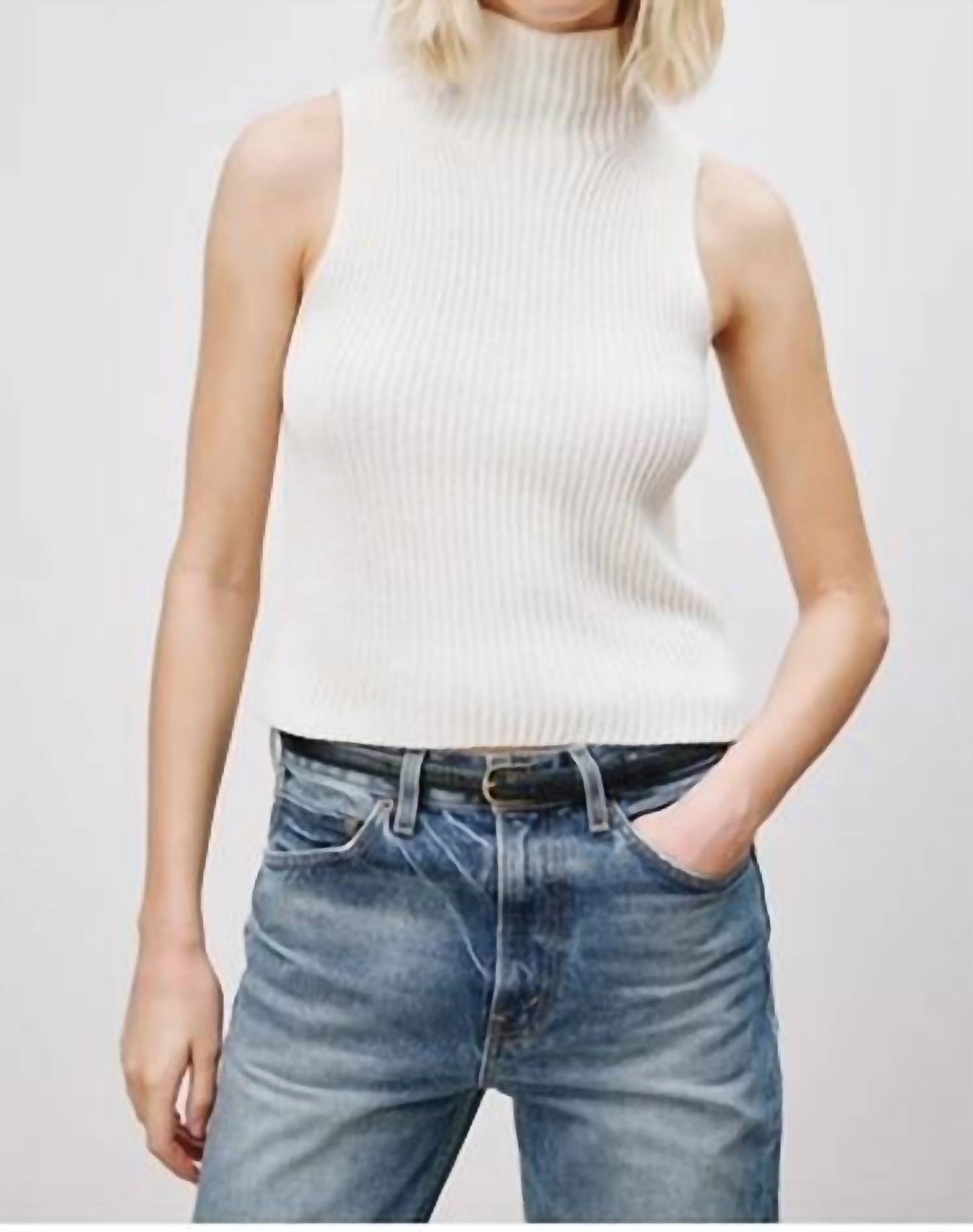 Nili Lotan - Inara Cotton Sleeveless Turtleneck Top