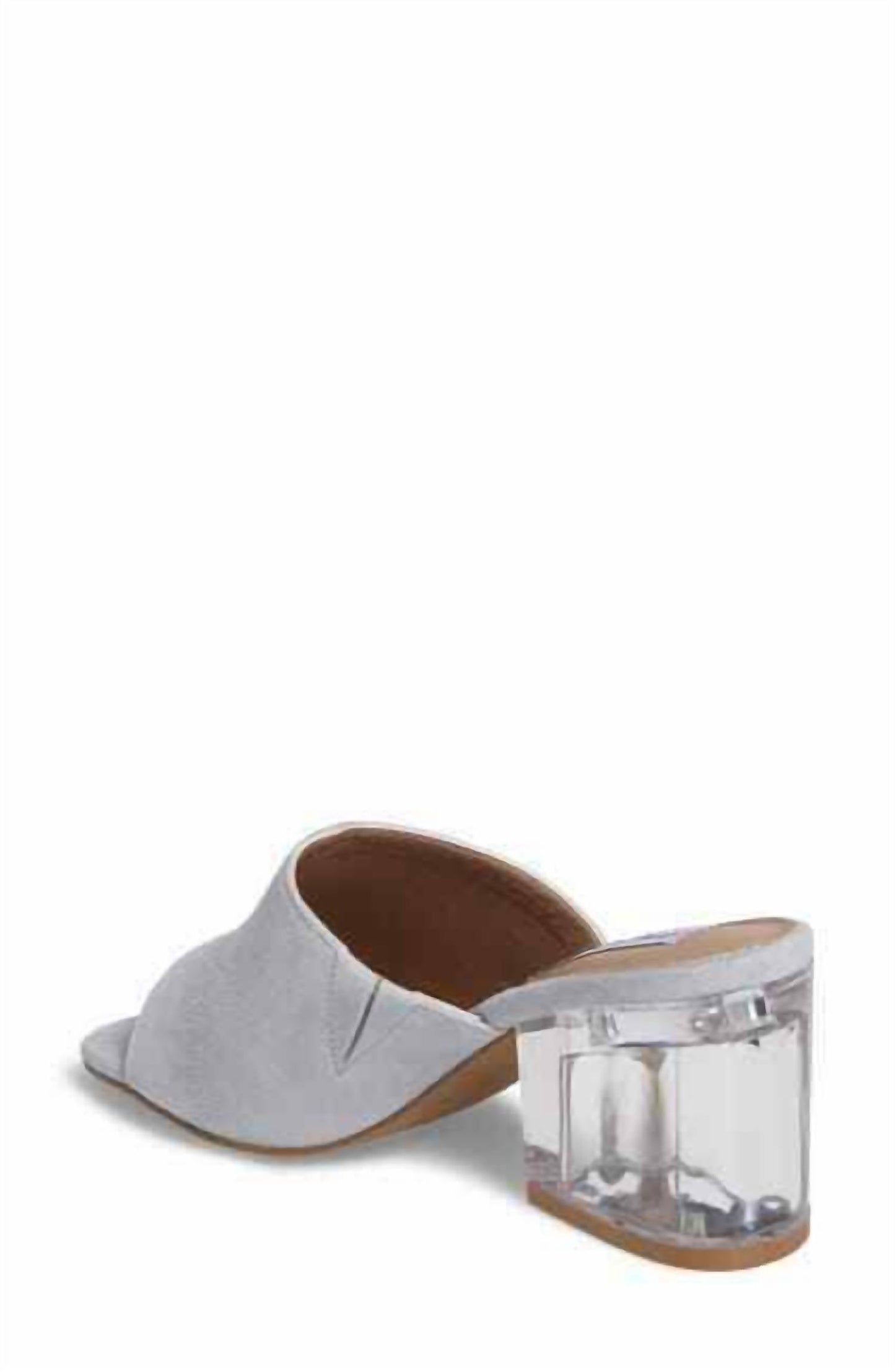 Steve Madden - Women Dalis Suede Leather Sandals Clear Block Heel Slip On Mules