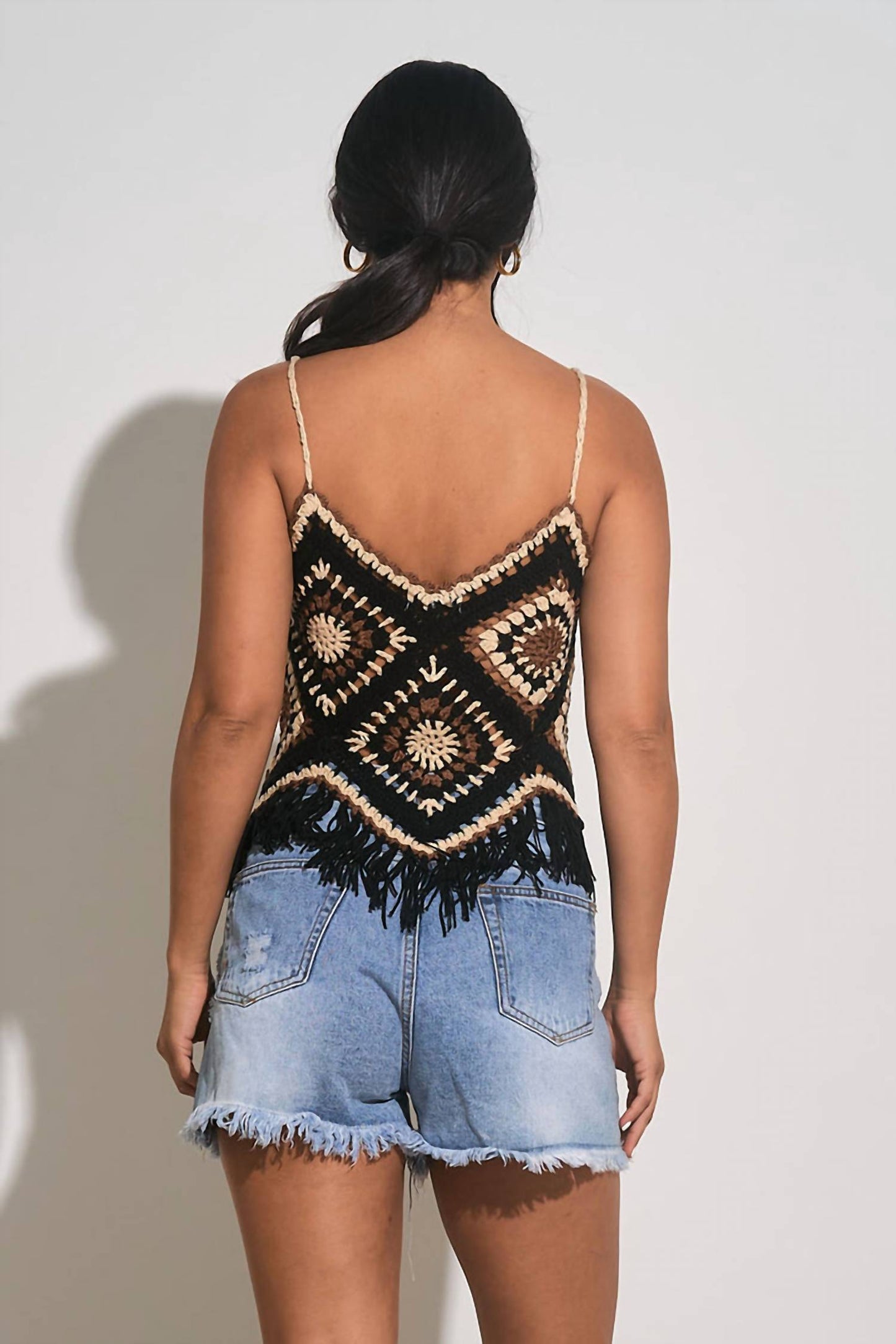 Elan - Island Crochet Tank with Fringe Bottom