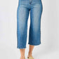 Judy Blue - Braid Ss Detail Crop Wide Jeans