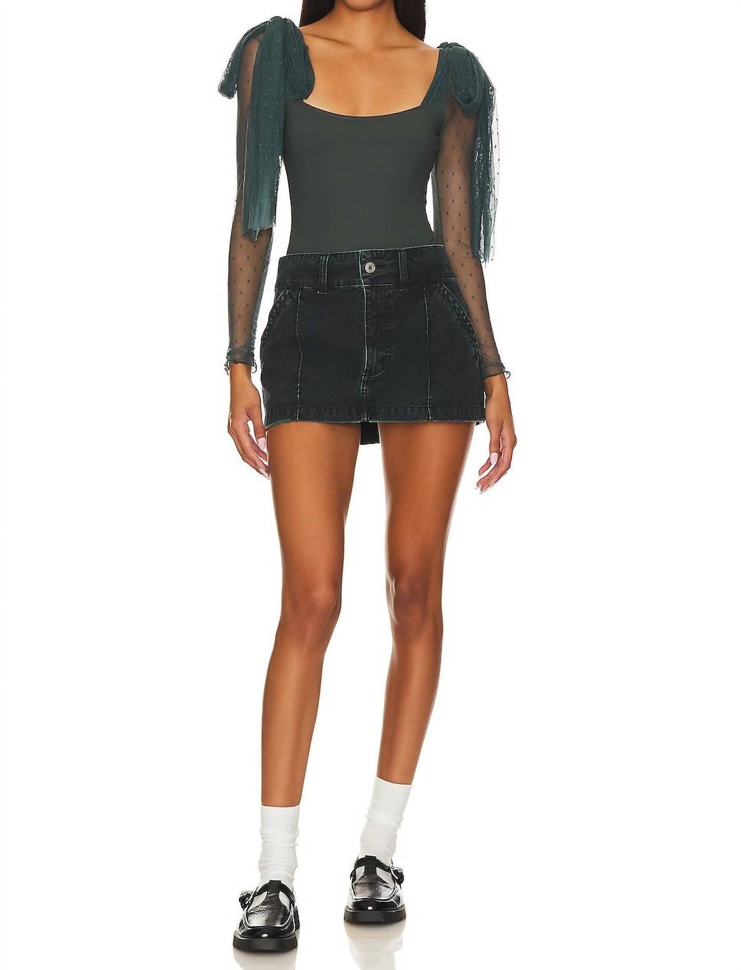 Free People - Tongue Tied Mesh Detail Bodysuit