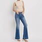 Vervet By Flying Monkey - Gleefully Mid Rise Trouser Hem Flare Jeans - Plus