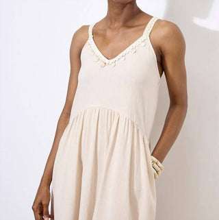 Apricot - Bead Embellished Tiered Midi-dress